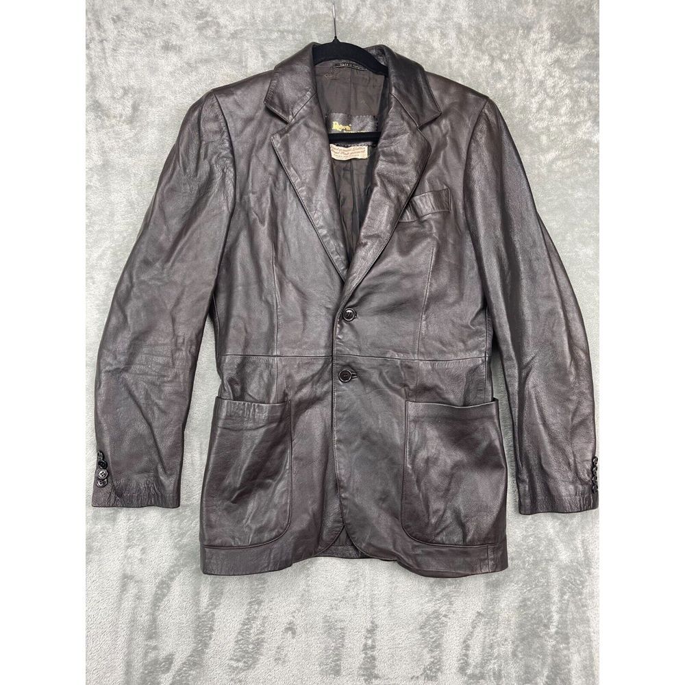 Robrik International Men's Leather Jacket Black Size 34 Made in Italy